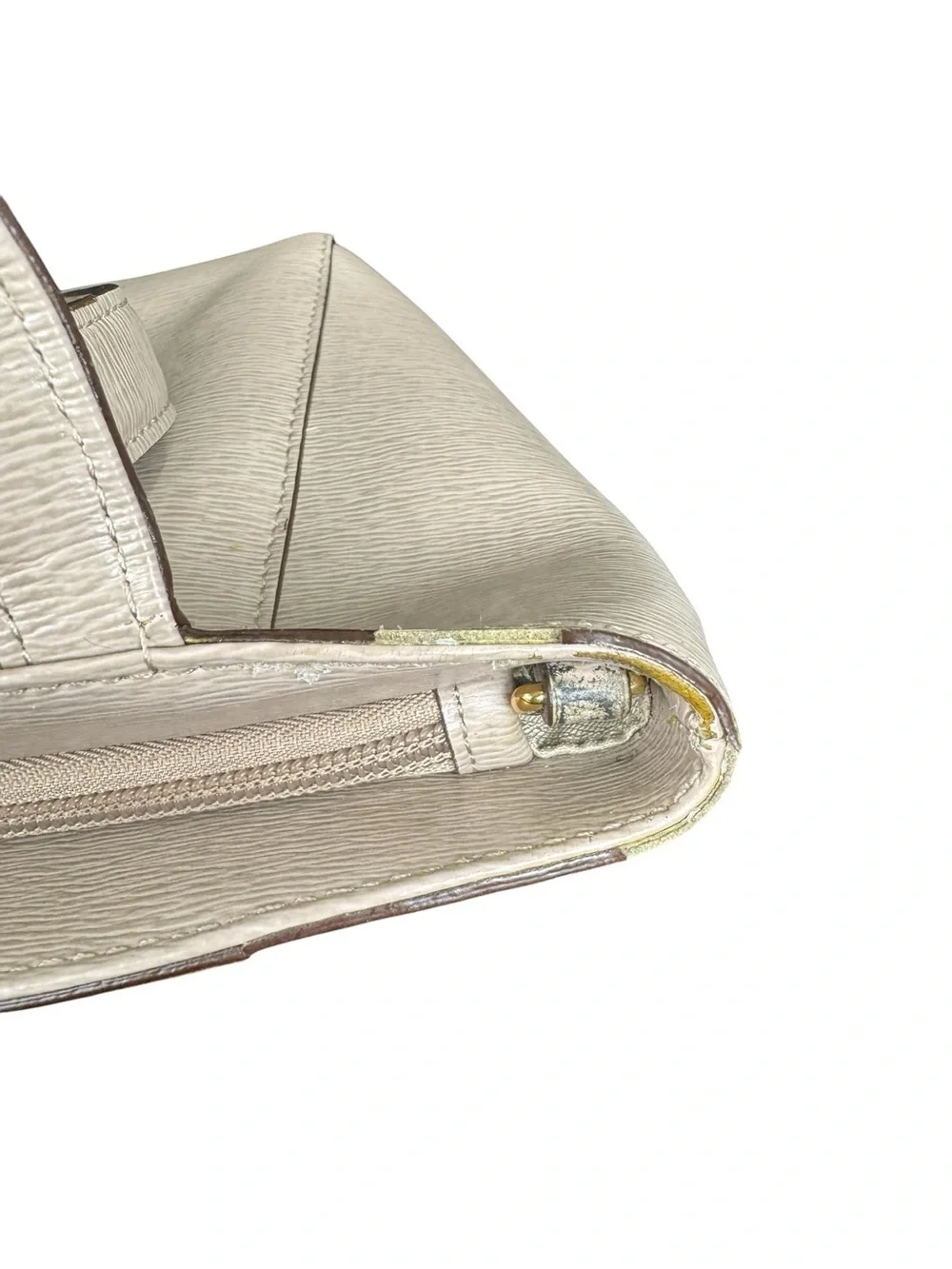 Ralph Lauren Cream Leather Top-Handle Crossbody